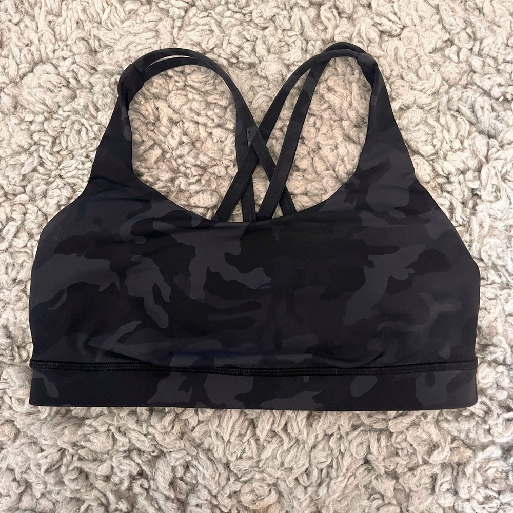 Lululemon Energy Bra, Black Camo